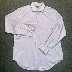 Calvin Klein Men’s Infinite Non-Iron Slim Fit 17.5 34/35 Stretch Shirt Purple